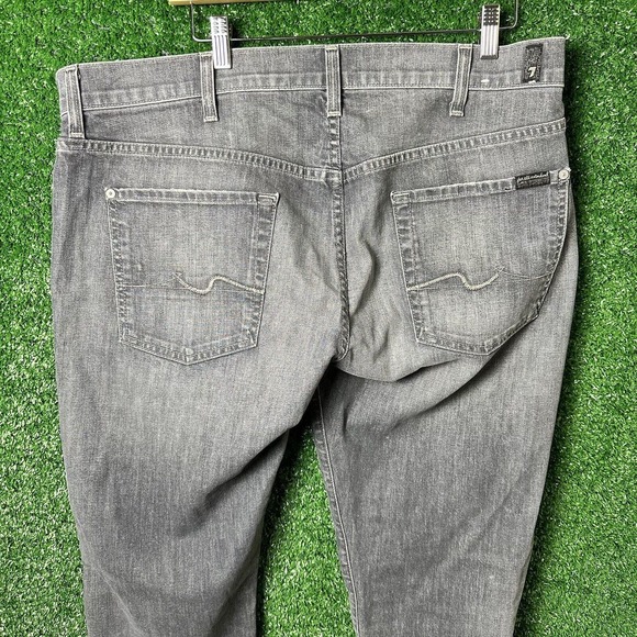 7 For All Mankind Jeans THE STRAIGHT, Black Size 38x33 - Picture 12 of 14